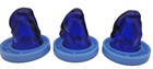 3 Mckee Style Bottoms Up Cups Cobalt Blue Shot Glass Cups   Blue Delpite Coaster