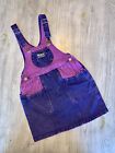 Vintage Oshkosh Vestbak Girls Acid Wash Purple Pink Skirt Overalls Size 5 Rare