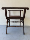 Antique Chair     Curule Or Dagobert Style     Ornate Carved Wood