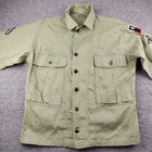 Vintage 1950s Us Army Hbt 13 Stars Combat Shirt Jacket Od7 Size Large Patches