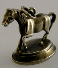 Rare American Sterling Silver Gilt Horse Wax Seal Fob Tamper 1880 Antique Animal