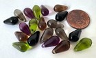 Czech 7 X 14mm Translucent Glass Drop Beads Mix 20