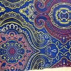 Vintage Paisley Fabric Cotton Blend Blue Yellow Red 36  Wide By The Yard