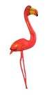 34    Tall Pink Flamingo Statue Hand Painted Carved Wood
