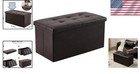 Elegant 30-inch Brown Ottoman Bench For Living Room - Multifunctional Design