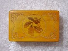 Wooden Box Casket - Handmade - Vintage - Oak Leaf - 19 Cm