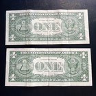 Silver Certificate Series 1957 B Blue Seal  1 Dollar Circulated X2 777-778