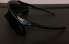 Oakley Men s Wrap Sunglasses Black Plastic Frame Blue Mirrored Lenses