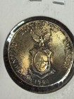 Us Philippines 1944 D 10 Centavos Brilliant Uncirculated Natural Toning Silver 
