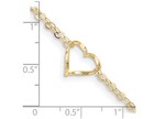 Adjustable Double Strand Heart Anklet In 14k Yellow Gold