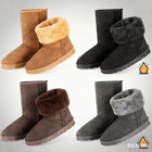 Waterproof Faux Suede Mid-calf Snow Boots For Women With Warm Fur Lining