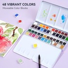 Mei Liang Travel Watercolor Paint Set Watercolor Set Includes 48 Colors Solid