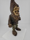 Antique Cast Iron Gnome Doorstop Metal Art Heavy Garden Statue Nice Patina  