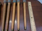 Antique Vintage Lot 10 Industrial Wooden Textile Spool Spindles Bobbins Ribbed