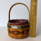 Longaberger 1997 Inaugural Basket Red White Blue  Fabric Liner Plastic Protector
