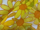 Vintage 1970s Fashion Manor Orange Yellow Flower Power Double Flat Sheet 81x104