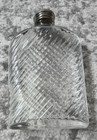 Vintage Capped Universal Glass Pocket Flask Pat    Feb 8 1927 Clear Swirl Pattern