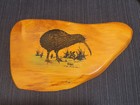 New Zealand Rimu Knot Wooden Wall Plaque Kiwi Bird