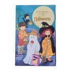 Vtg Halloween Witch Ghost Skeleton Card Carlton W  Games Toy Tri Fold Black Cat