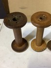 Lot Of 5 Antique Wooden Spools Textile Bobbins -- Assortment 9 5    To 8 25   