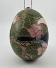 Hand Painted Etched Gourd Toucan Bird Tropical Flower Colorful Hanging 6 5 