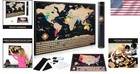Deluxe Scratch-off World Map With Accessories - Perfect Gift For Travelers