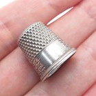 925 Sterling Silver Antique Art Deco Oxidized Thimble Size 6