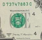 D73747883c  1 Misaligned Misprint One Dollar Bill 2017a Note