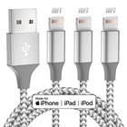 Iphone Charger 3pack 10ft Apple Mfi Certified Long Lightning Cable Grey White