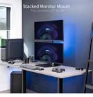 Vivo Dual Monitor Vertical Desk Stand W  Glass Base  Fits 34  Screens - Open Box