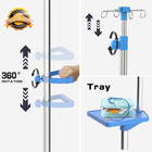 Iv Pole With Wheels Portable Stand 4 Hooks Tray Height Adjustable 52