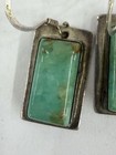 Vintage Native American Navajo Sterling Silver Turquoise Earrings Signed Vv
