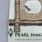 Nos Mcm Metal Bamboo Tiki Double Outlet Cover Switch Plate Vtg Pearl Maid 1960s