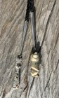 Unusual Vintage Zuni Bolo Tie With Carved Bear Fetish Deer Bone Silver Tips