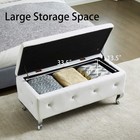 Upholstered Storage Ottoman Bench For Bedroom End Of Bed Living Room Entryway