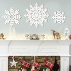 Wooden Snowflake Ornaments Sign Christmas Decorations 3pack  Wood Large White