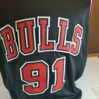 Vintage 90s Dennis Rodman Chicago Bulls Signed Autographed Jersey Black Xl