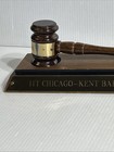 Genuine Walnut Base With Removable Gavel Iit Chicago- Kent Bar   Gavel Society