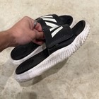 Adidas Alphabounce Slides Mens 8 Black White Sports Sandals Slippers Ba8775