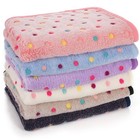 Lots Dot Print Soft Handcrafted Warm Pet Puppy Dog Cat Fleece Blanket Mat Cover