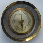 Vtg  Endura 1962 Family Security Month Brass And Glass Heavy Desk Barometer Old