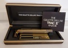 Vintage 1970s Gillette Deluxe Trac Ii Gold Razor   Case  No Cartridges Exc 