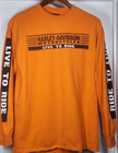 Harley Davidson Orange T-shirt Sz M Waco Texas Live To Ride Long Sleeve