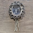 Vintage Silver Steampunk Deconstructed Clock Brooch With Dangles