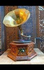Antique Working Gramophone Player Phonograph Vinyl Recorder Vintage Gramophone