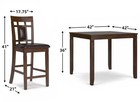 5 Pc Brown Counter Height Dining Room Sets Kitchen Table Diningroom Chairs Set