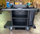 Rubbermaid Commercial Fg618900bla 60  Housekeeping Cart With Locking Casters