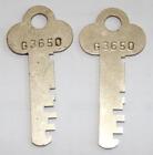 Set Of Vintage Mosler Safe Deposit Box Flat Skeleton Keys   2 1 8 