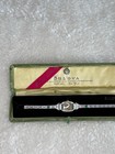 Vintage 1929 Ladies Bulova    miss Liberty     Wristwatch With Emeralds