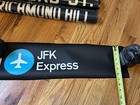 Vintage Nyc Subway Old Rollsign Sign Queens-jfk Airport-express Train Plane